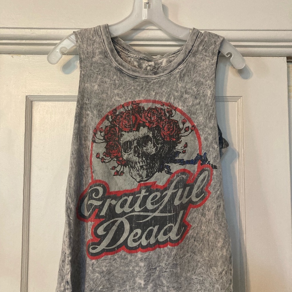 Grateful Dead Gray Tank Top with Red and Black Bertha Design